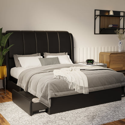Brinley Faux Leather Drawer Bed Frame (Pet Friendly) by Somnuz