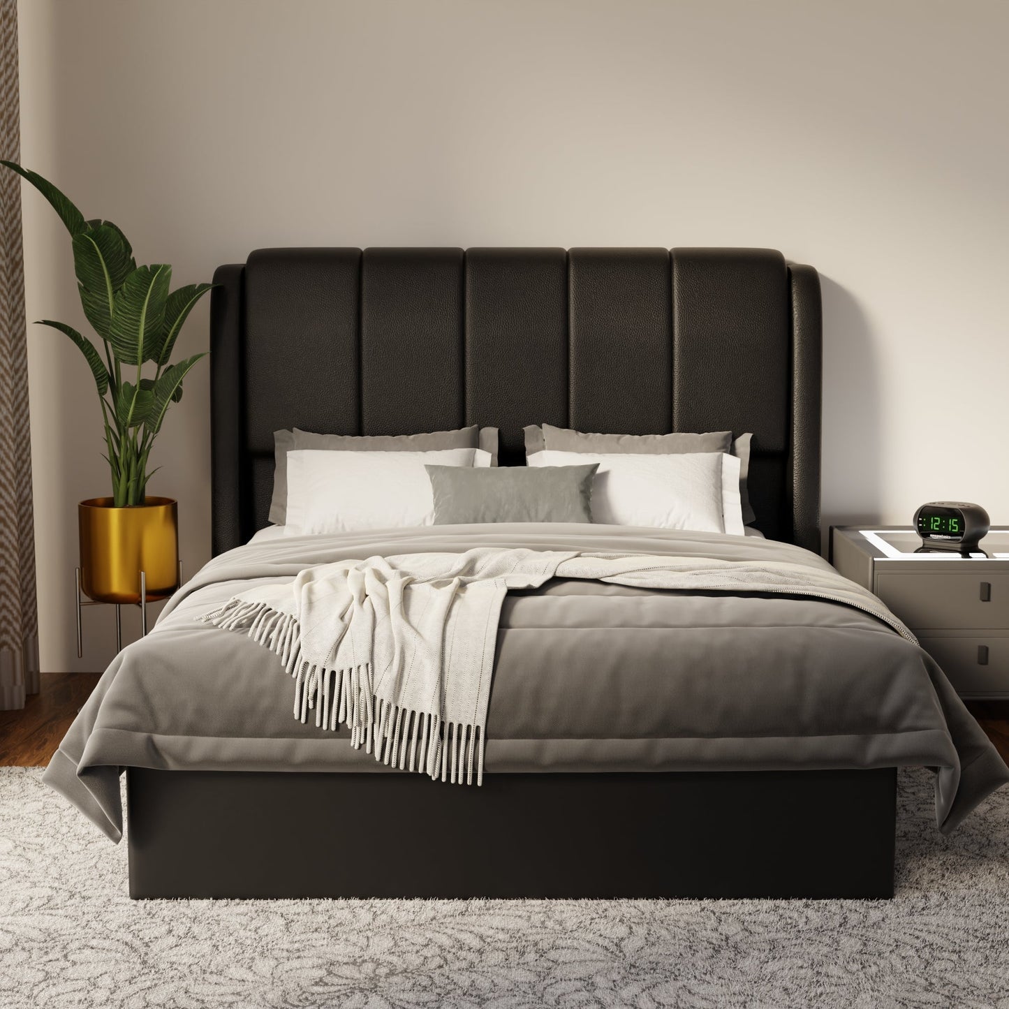 Brinley Faux Leather Drawer Bed Frame (Pet Friendly) by Somnuz