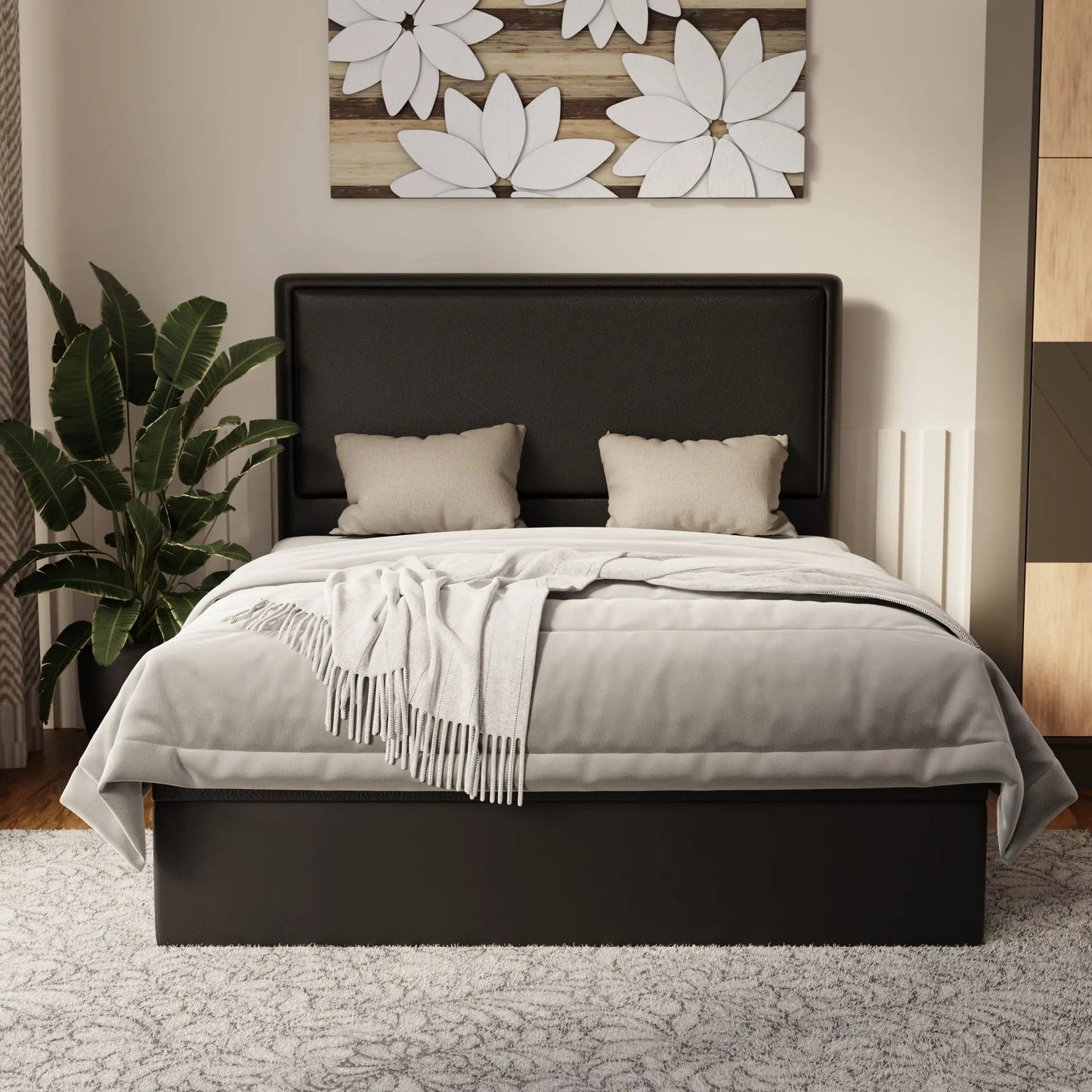 Shiro Faux Leather Storage Bed Frame (Pet Friendly) by Somnuz