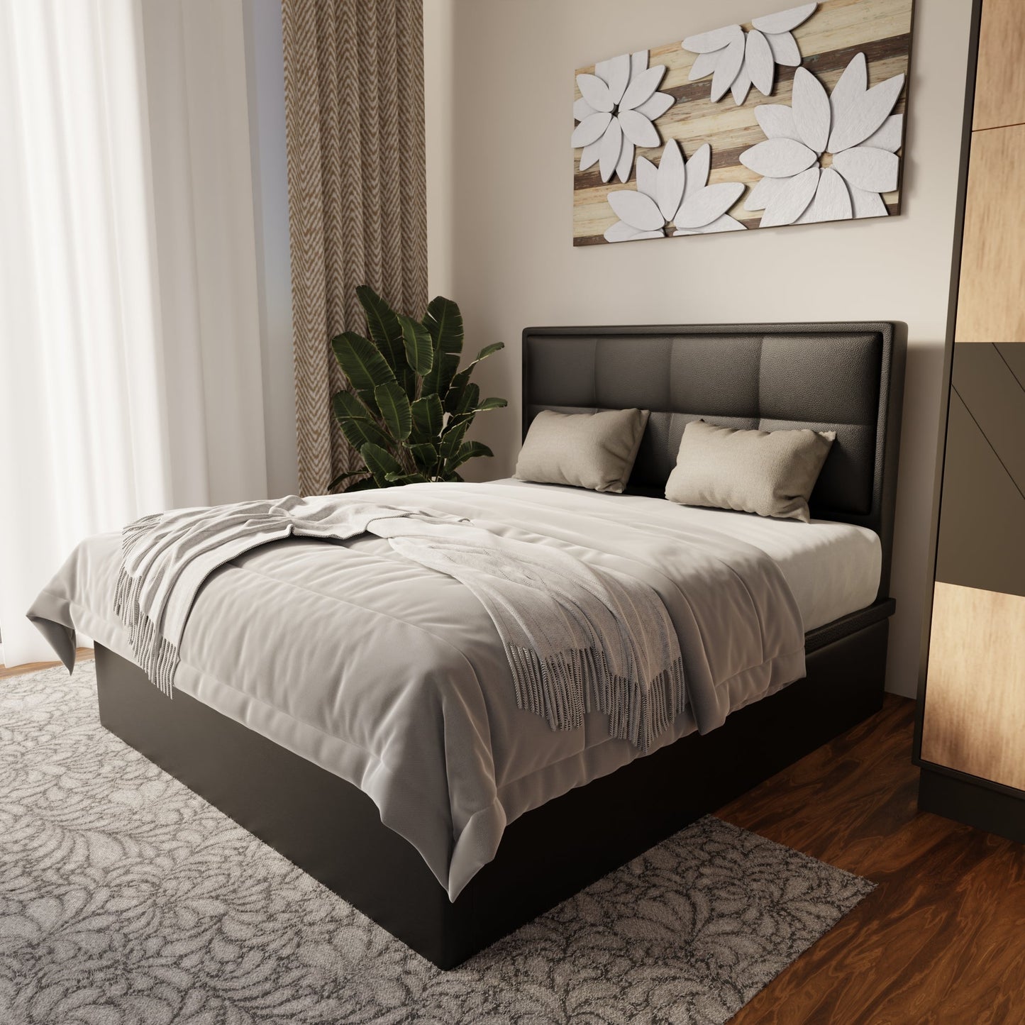 Solvane Faux Leather Storage Bed Frame (Pet Friendly) by Somnuz