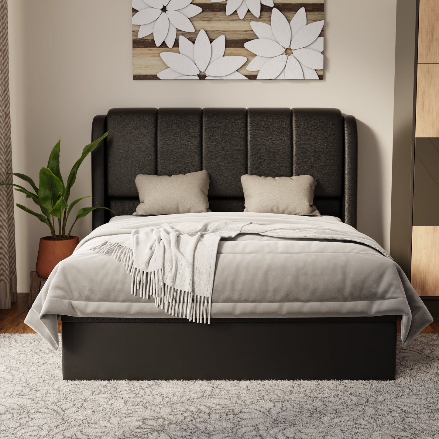 Brinley Faux Leather Storage Bed Frame (Pet Friendly) by Somnuz