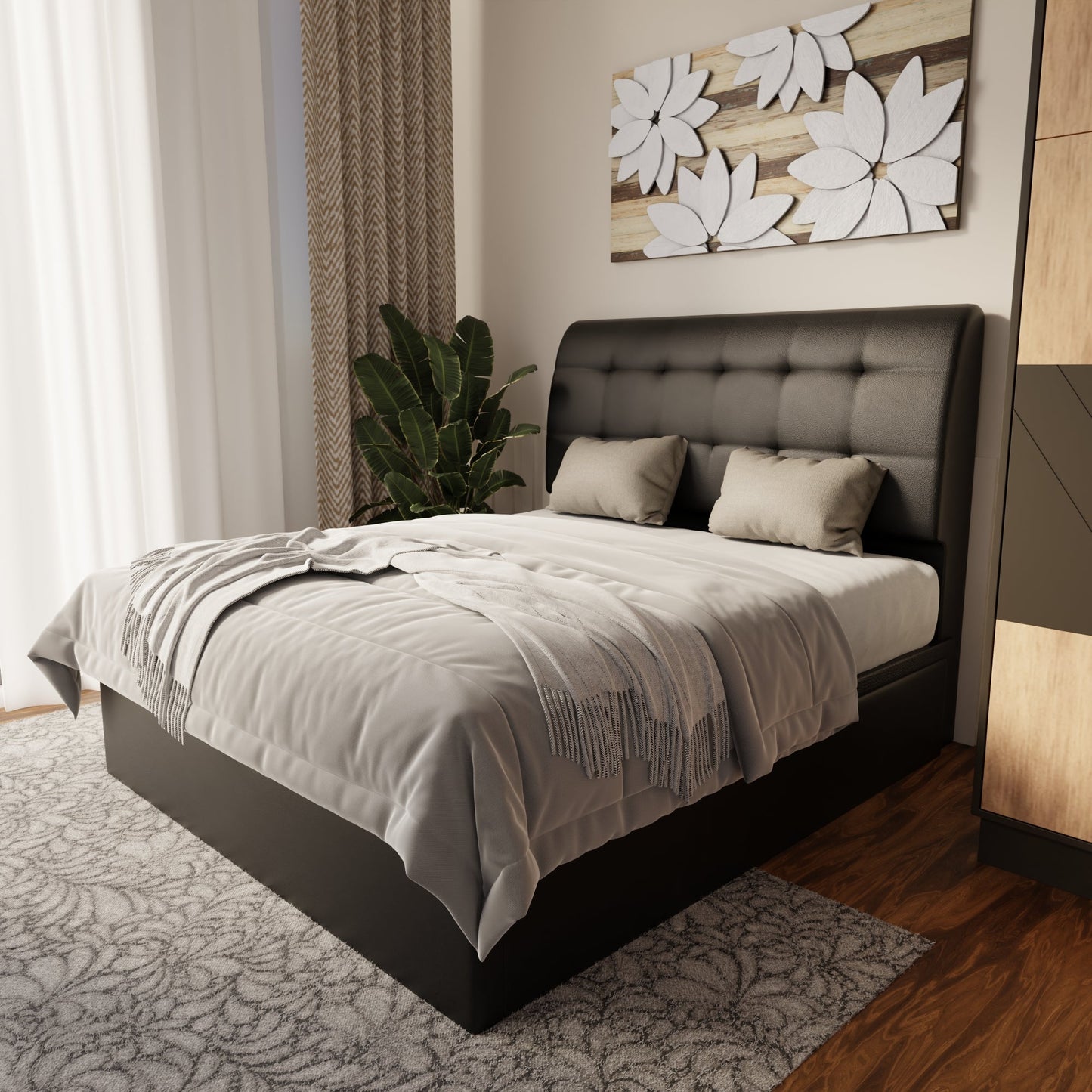 Haldor Faux Leather Storage Bed Frame (Pet Friendly) by Somnuz