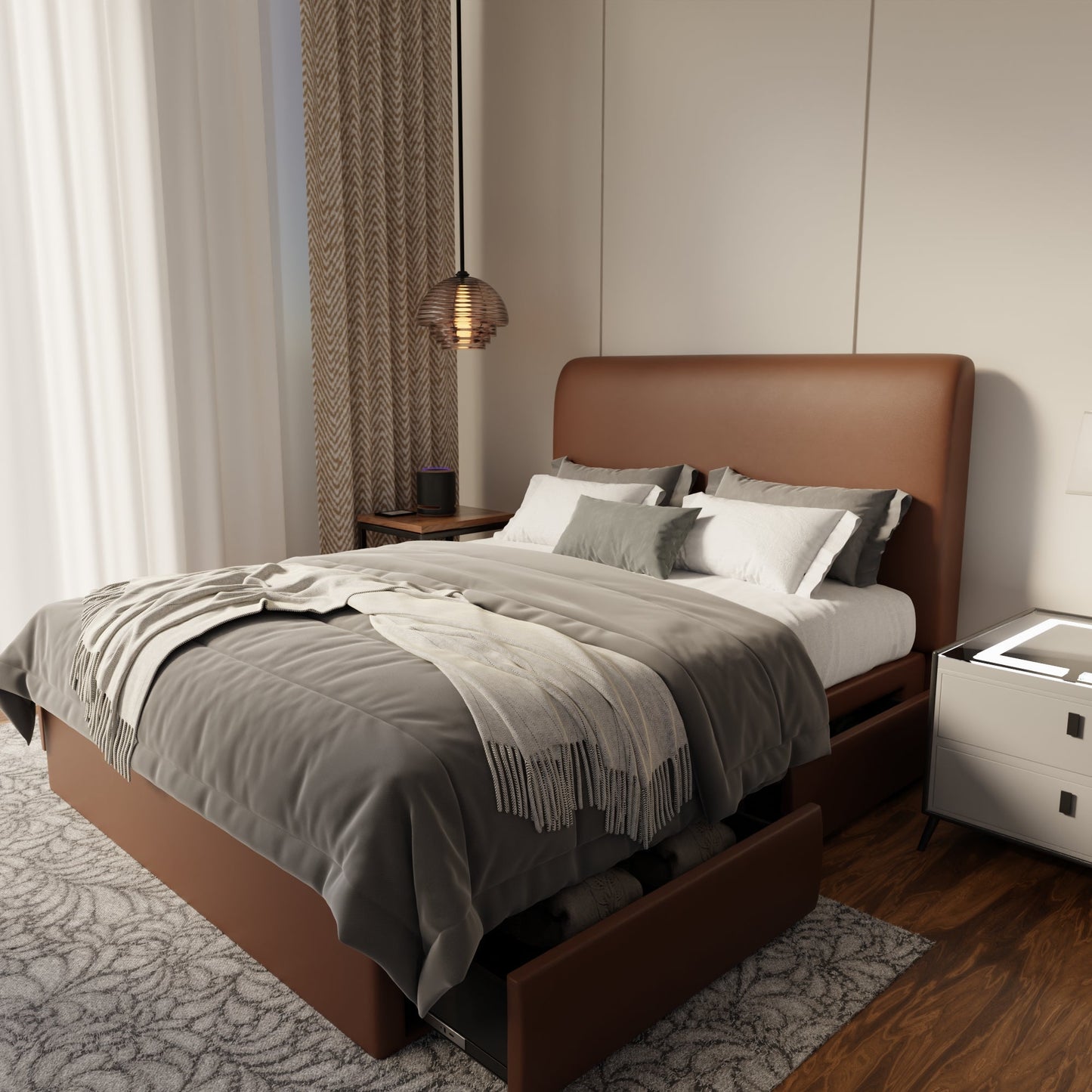 Vintaro Faux Leather Drawer Bed Frame (Pet Friendly) by Somnuz
