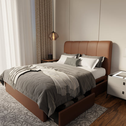 Caldrin Faux Leather Drawer Bed Frame (Pet Friendly) by Somnuz