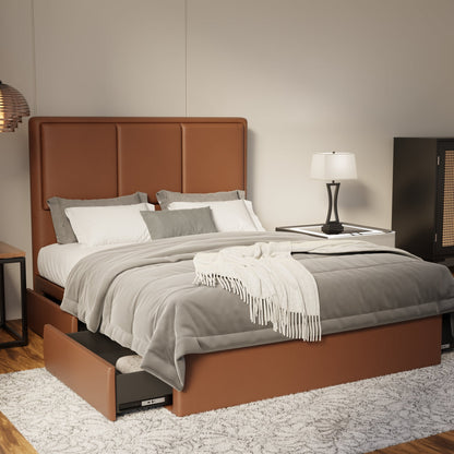 Velmira Faux Leather Drawer Bed Frame (Pet Friendly) by Somnuz