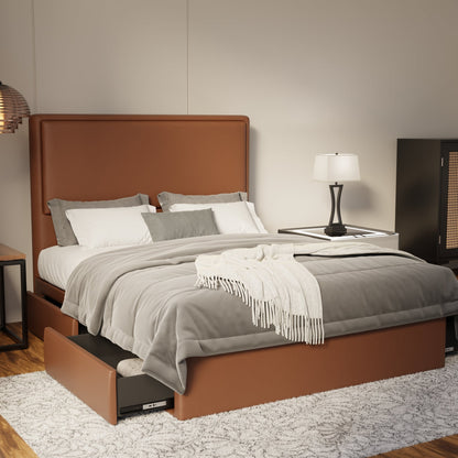 Shiro Faux Leather Drawer Bed Frame (Pet Friendly) by Somnuz