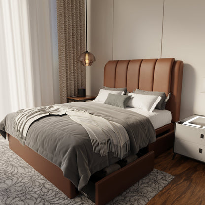 Asteron Faux Leather Drawer Bed Frame (Pet Friendly) by Somnuz