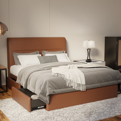 Lysara Faux Leather Drawer Bed Frame (Pet Friendly) by Somnuz