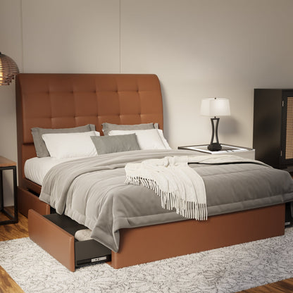 Haldor Faux Leather Drawer Bed Frame (Pet Friendly) by Somnuz