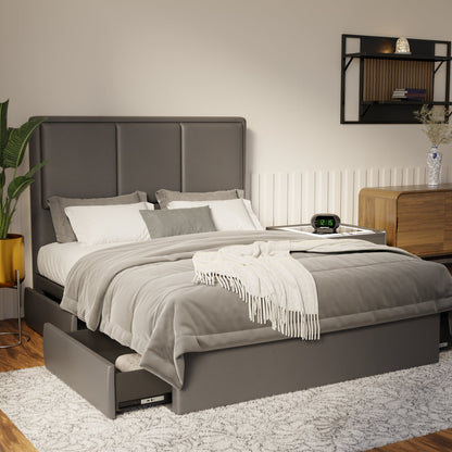 Velmira Faux Leather Drawer Bed Frame (Pet Friendly) by Somnuz