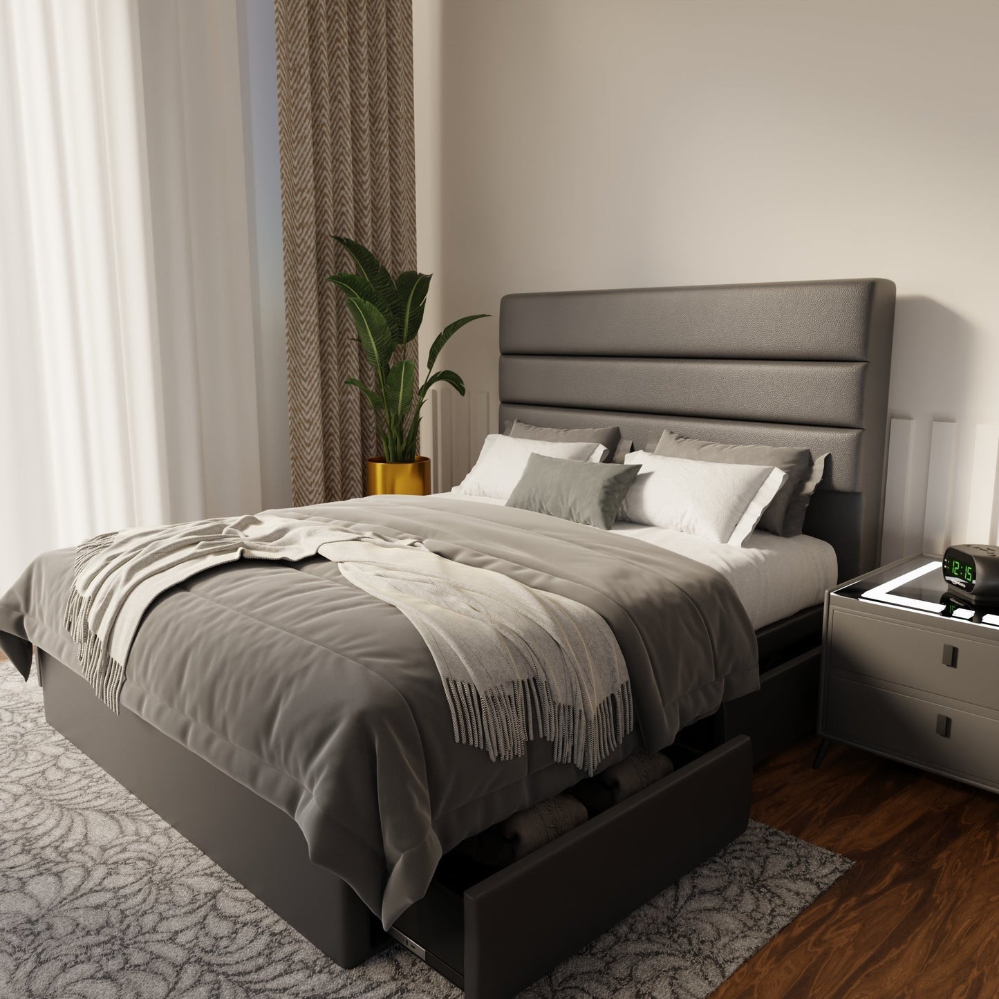 Corlune Faux Leather Drawer Bed Frame (Pet Friendly) by Somnuz