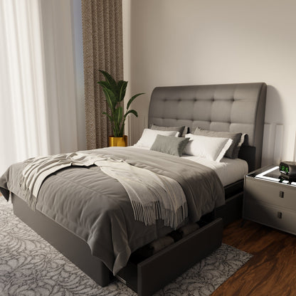 Haldor Faux Leather Drawer Bed Frame (Pet Friendly) by Somnuz