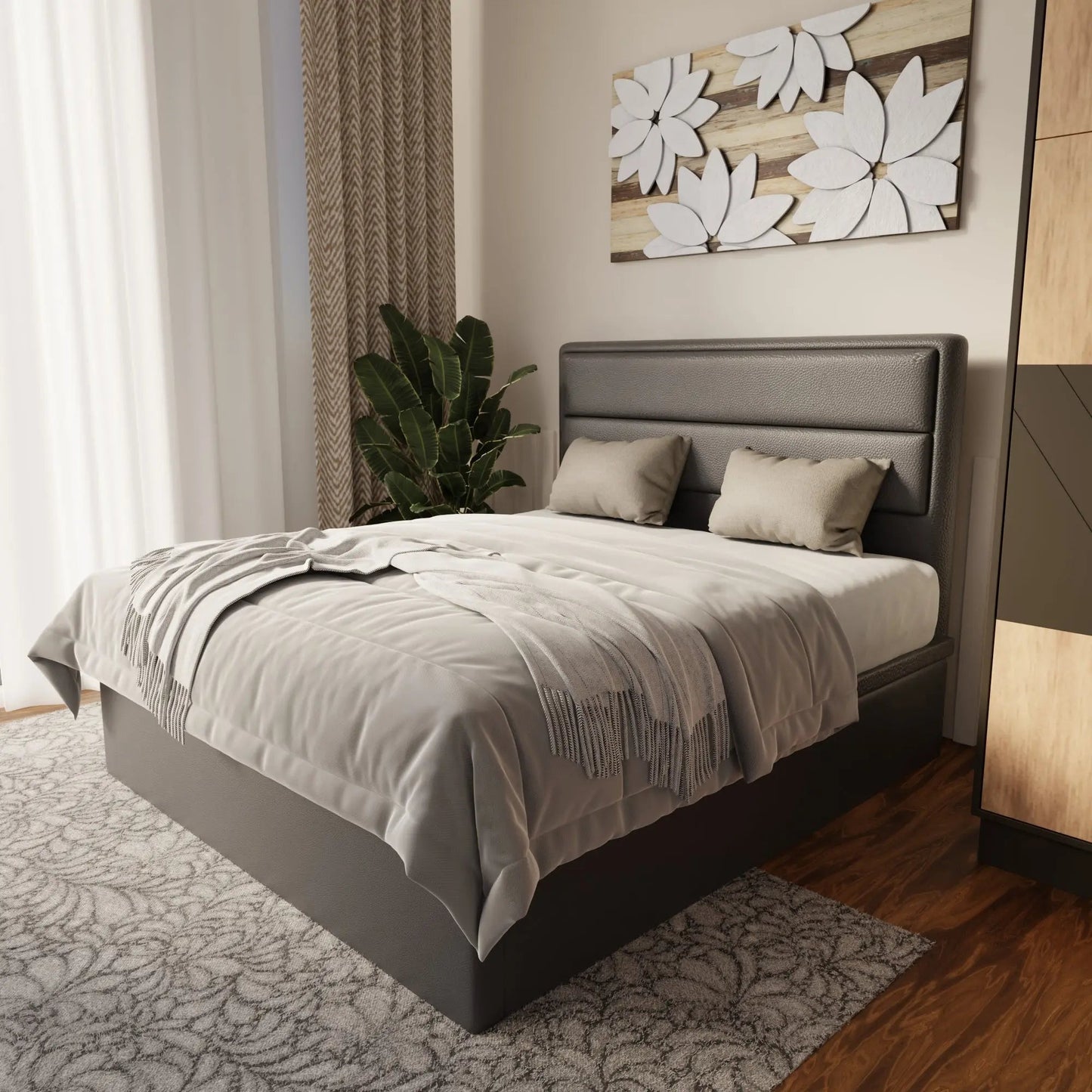 Zorvain Faux Leather Storage Bed Frame (Pet Friendly) by Somnuz