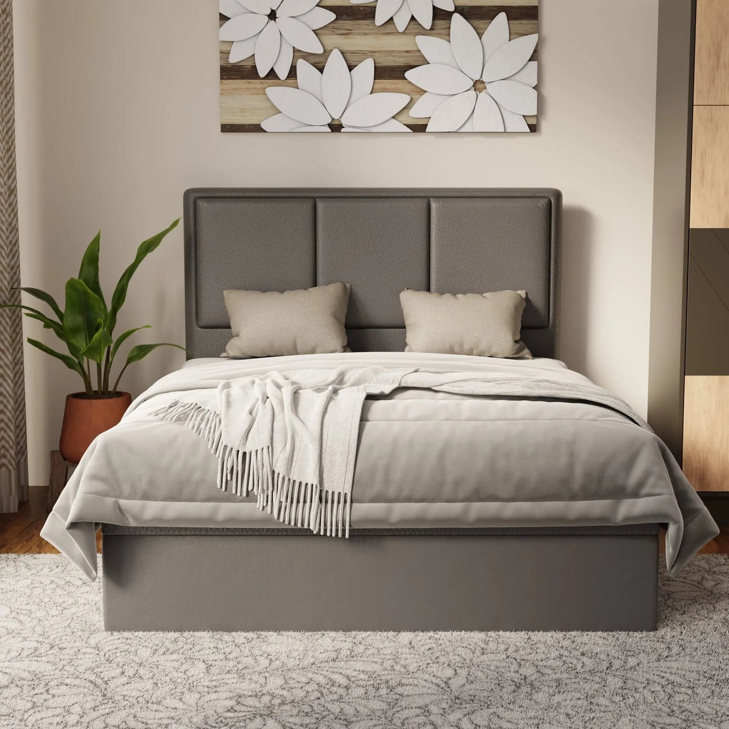 Velmira Faux Leather Storage Bed Frame (Pet Friendly) by Somnuz
