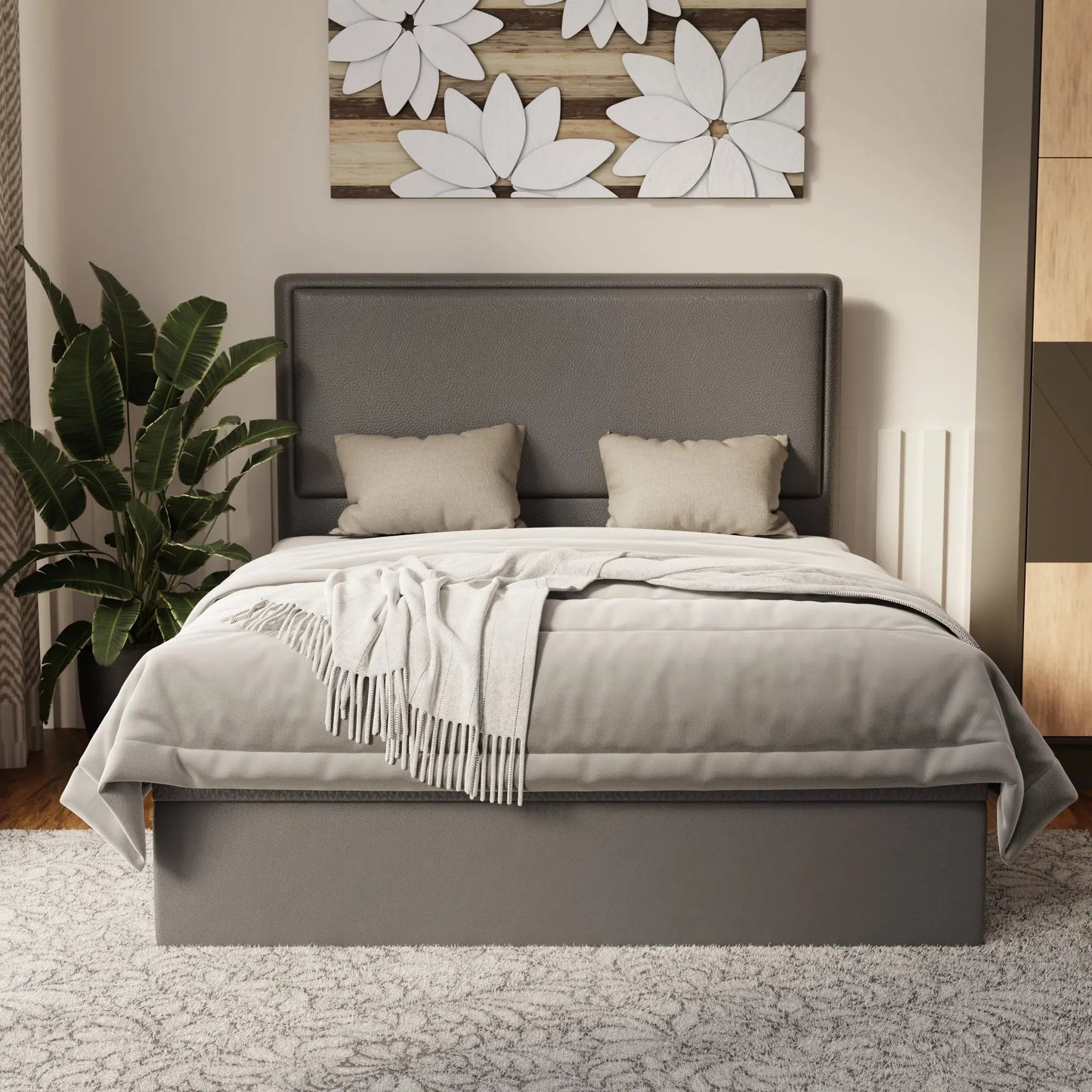 Shiro Faux Leather Storage Bed Frame (Pet Friendly) by Somnuz