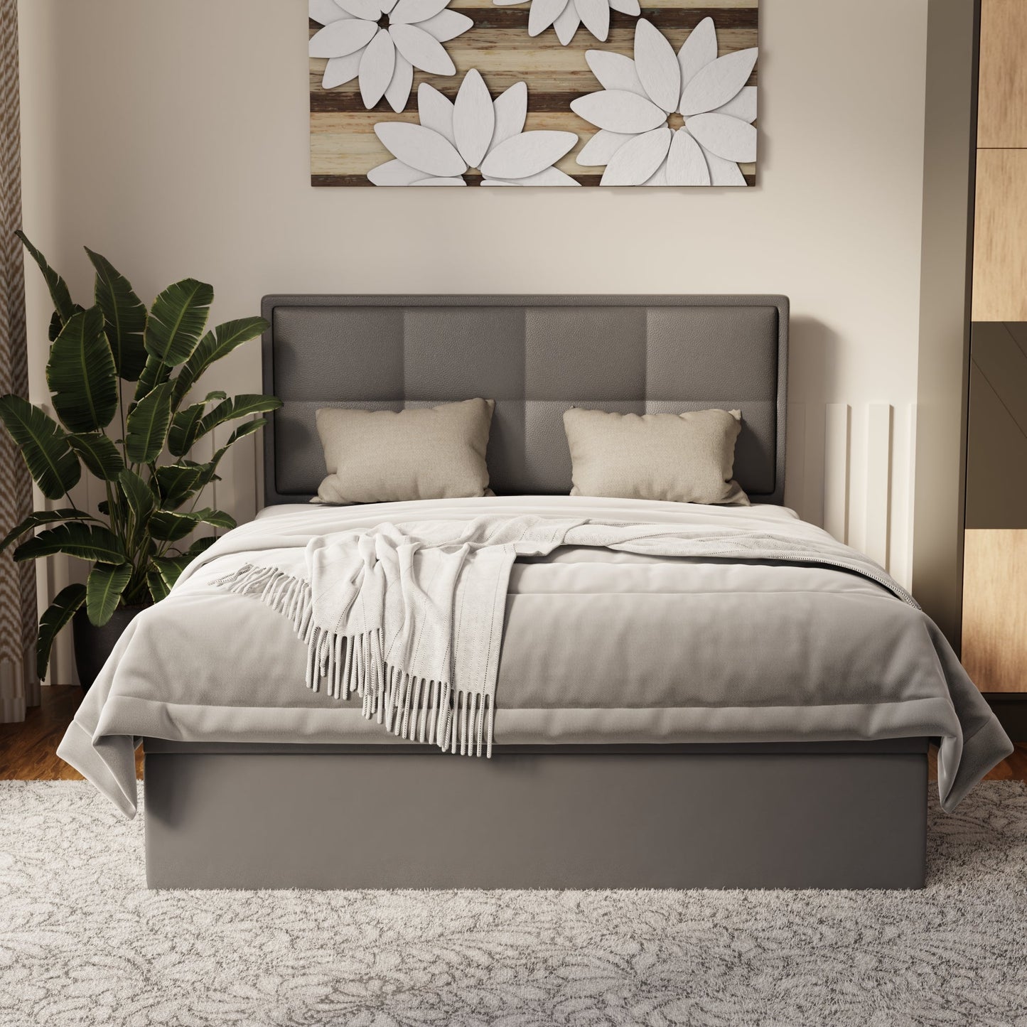 Solvane Faux Leather Storage Bed Frame (Pet Friendly) by Somnuz