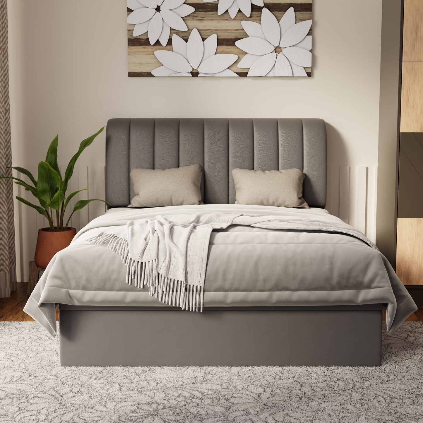 Kuro Faux Leather Storage Bed Frame (Pet Friendly) by Somnuz