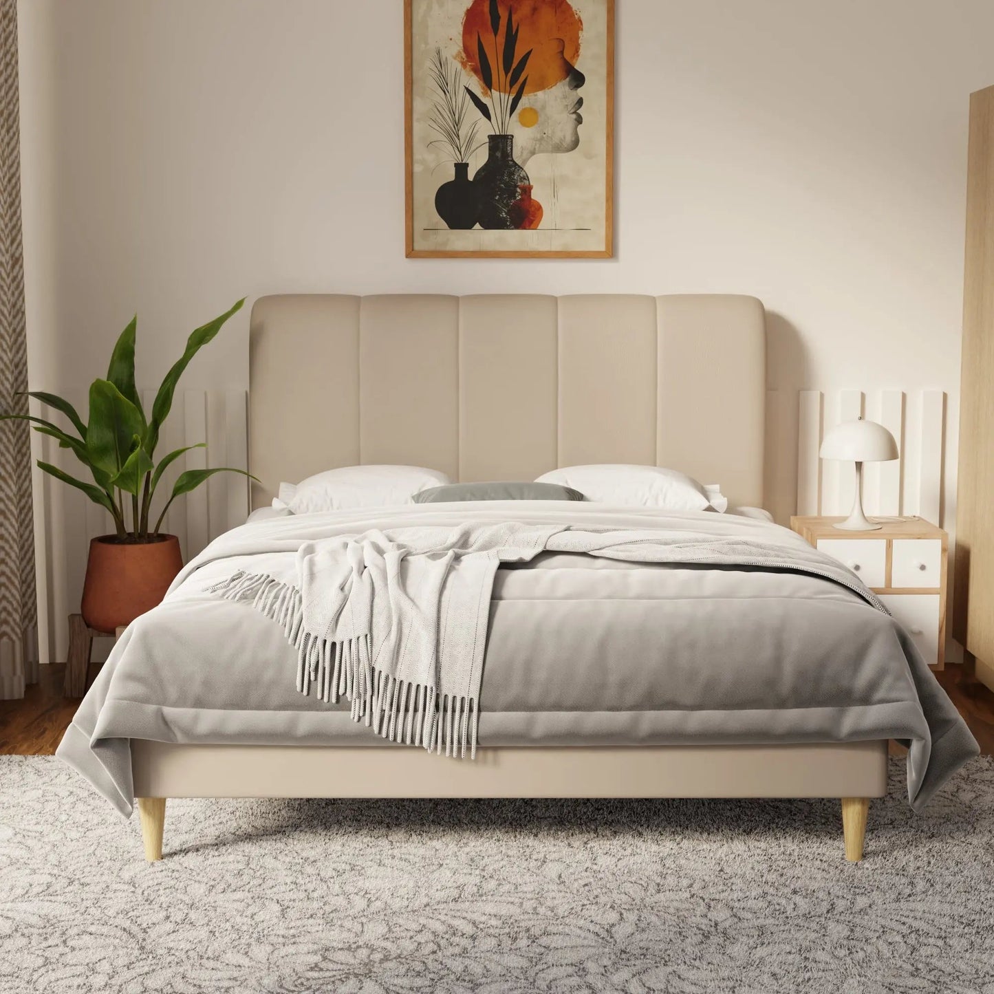 Caldrin Faux Leather Bed Frame (Pet Friendly) by Somnuz