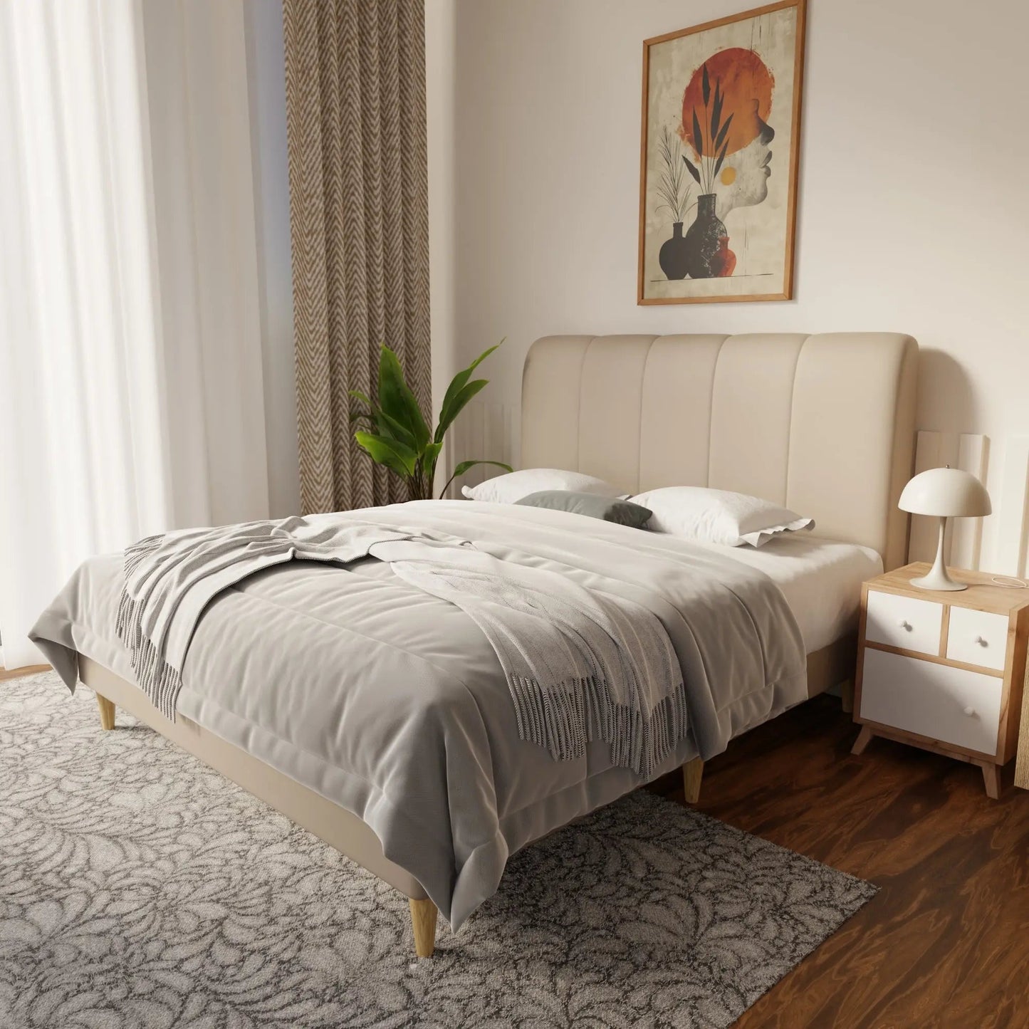 Caldrin Faux Leather Bed Frame (Pet Friendly) by Somnuz
