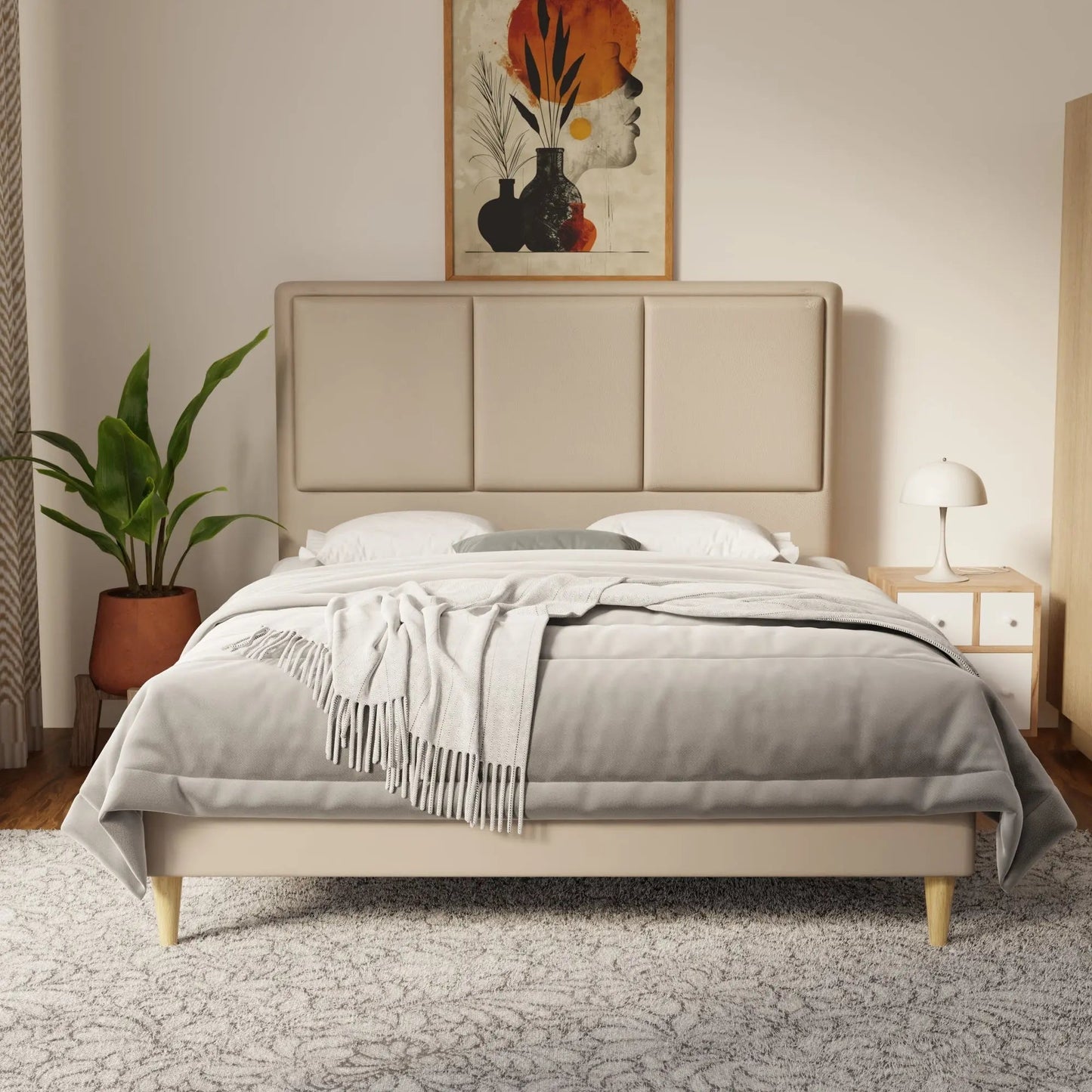 Velmira Faux Leather Bed Frame (Pet Friendly) by Somnuz