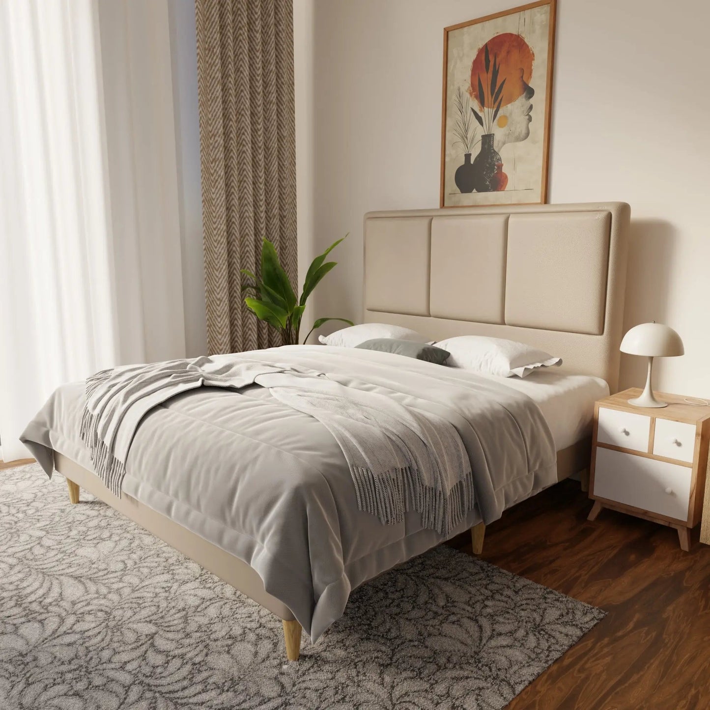 Velmira Faux Leather Bed Frame (Pet Friendly) by Somnuz