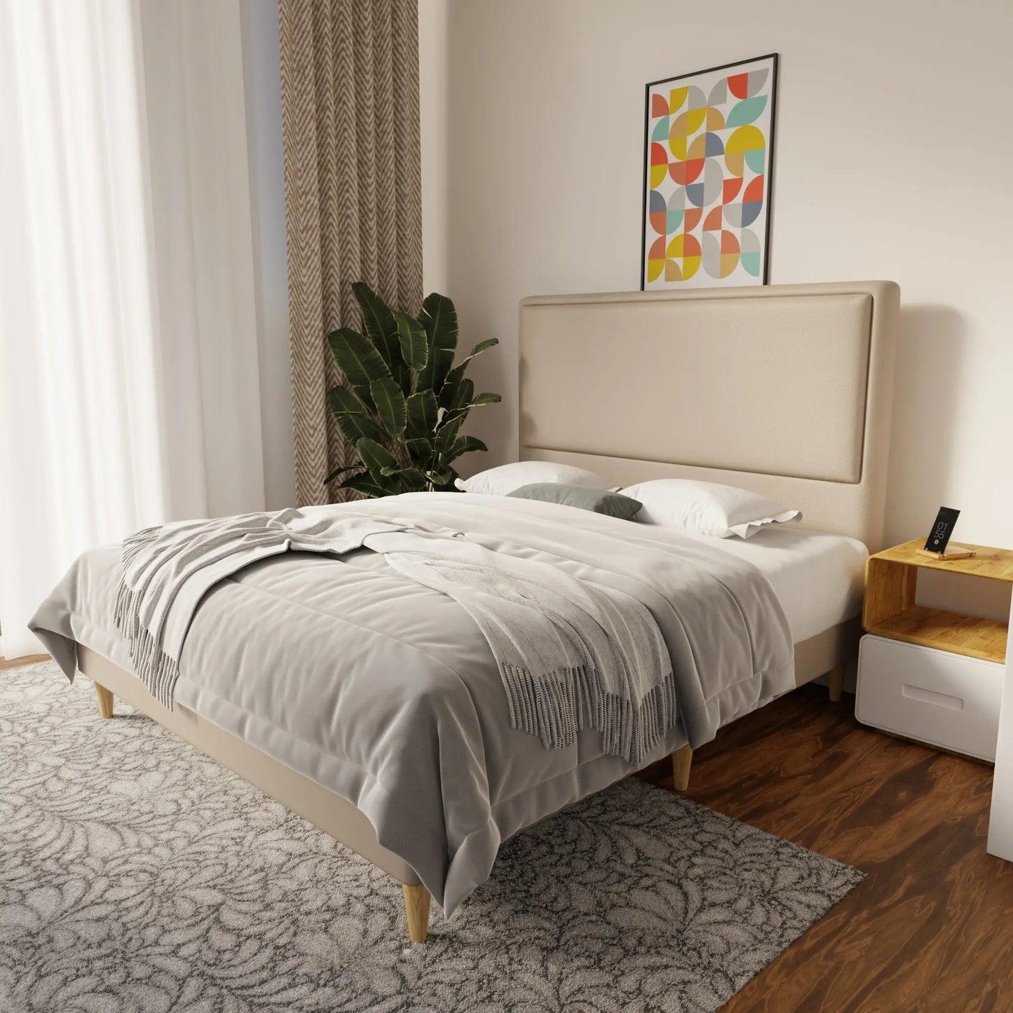 Shiro Faux Leather Bed Frame (Pet Friendly) by Somnuz