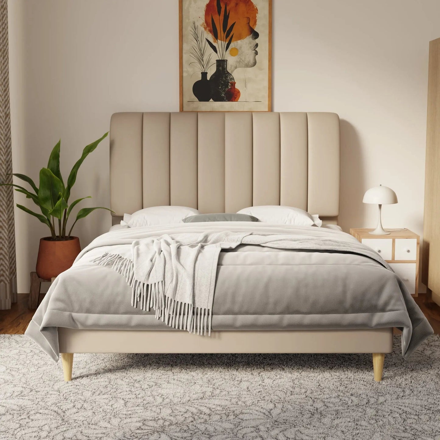 Trevino Faux Leather Bed Frame (Pet Friendly) by Somnuz