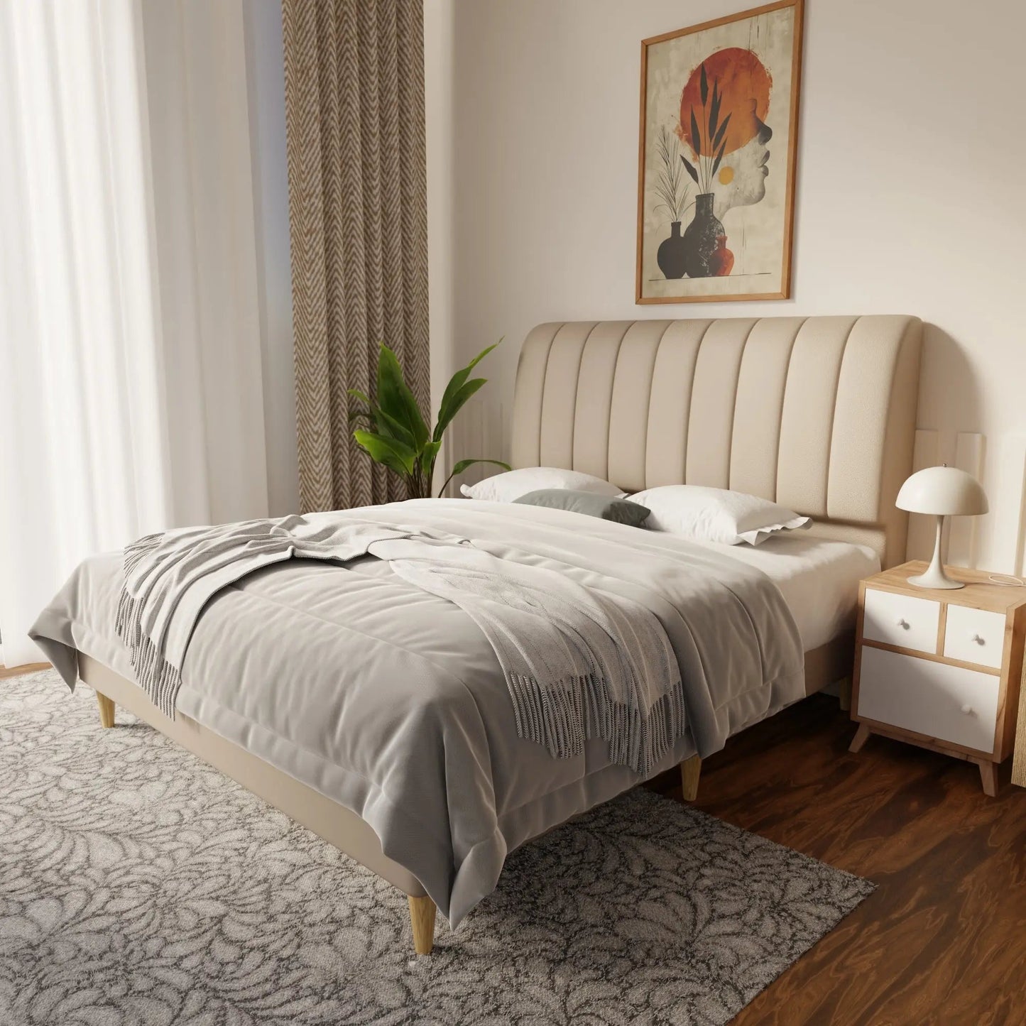 Kuro Faux Leather Bed Frame (Pet Friendly) by Somnuz