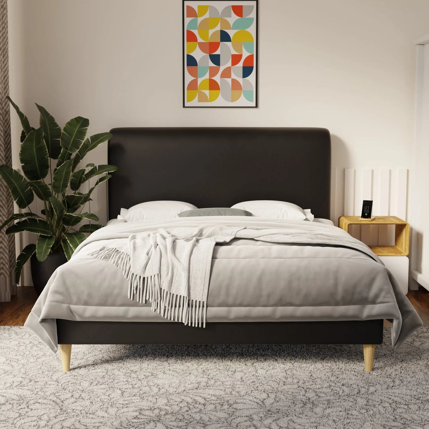 Vintaro Faux Leather Bed Frame (Pet Friendly) by Somnuz