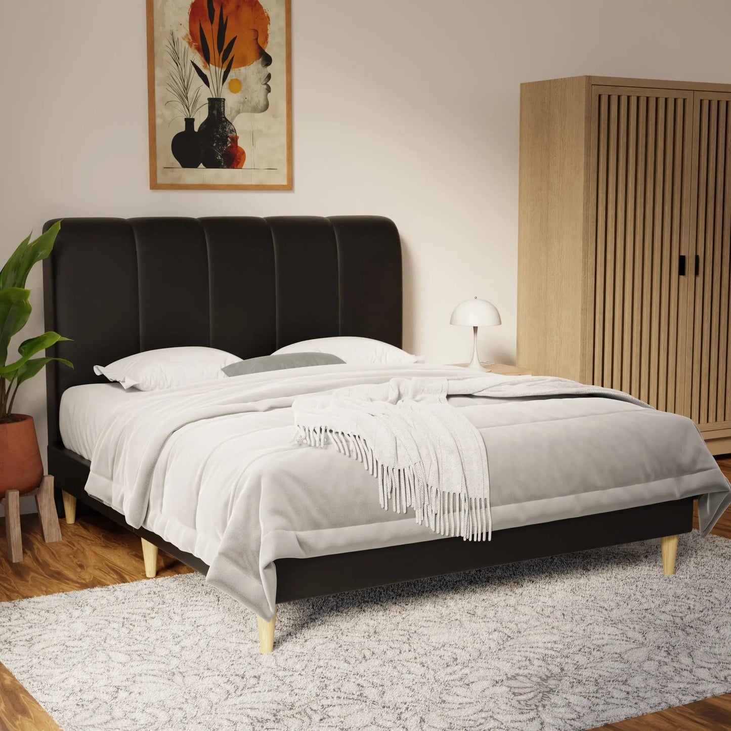 Caldrin Faux Leather Bed Frame (Pet Friendly) by Somnuz