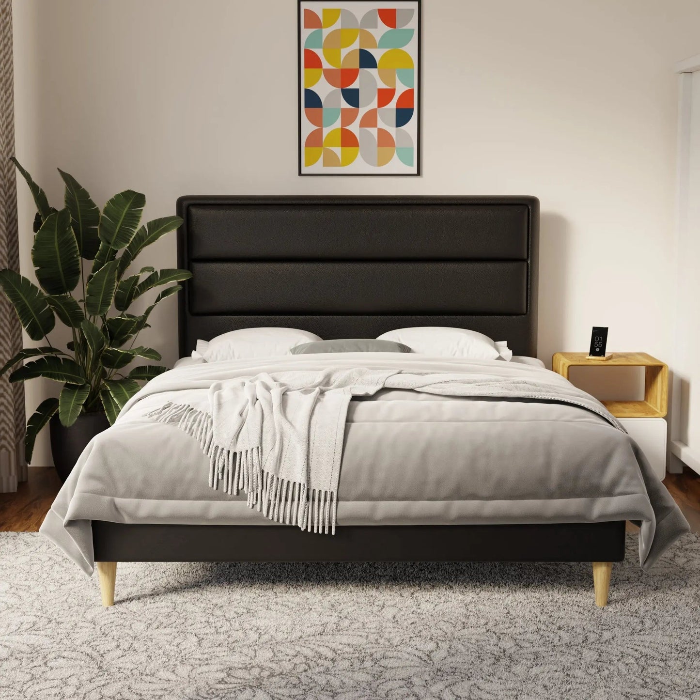 Zorvain Faux Leather Bed Frame (Pet Friendly) by Somnuz
