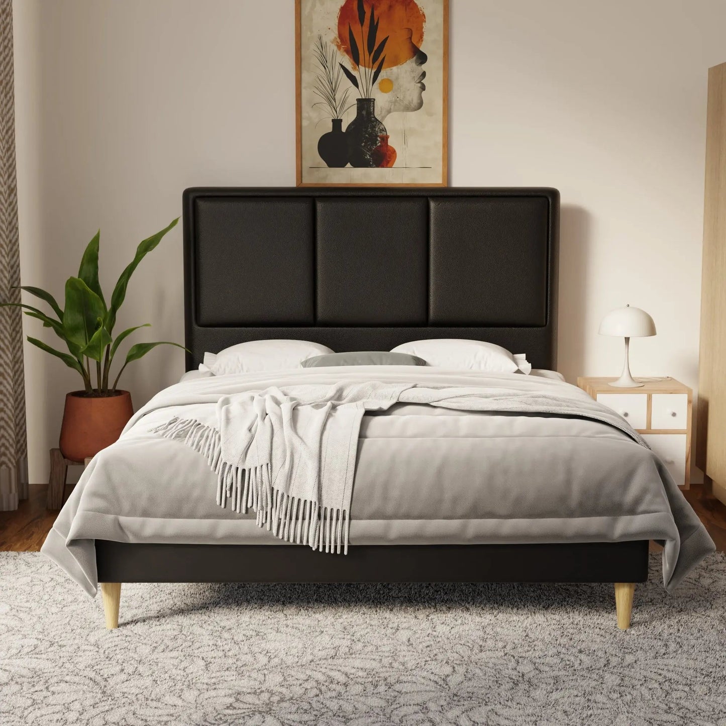 Velmira Faux Leather Bed Frame (Pet Friendly) by Somnuz
