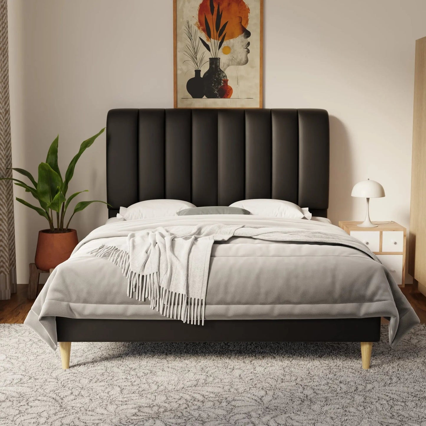 Trevino Faux Leather Bed Frame (Pet Friendly) by Somnuz