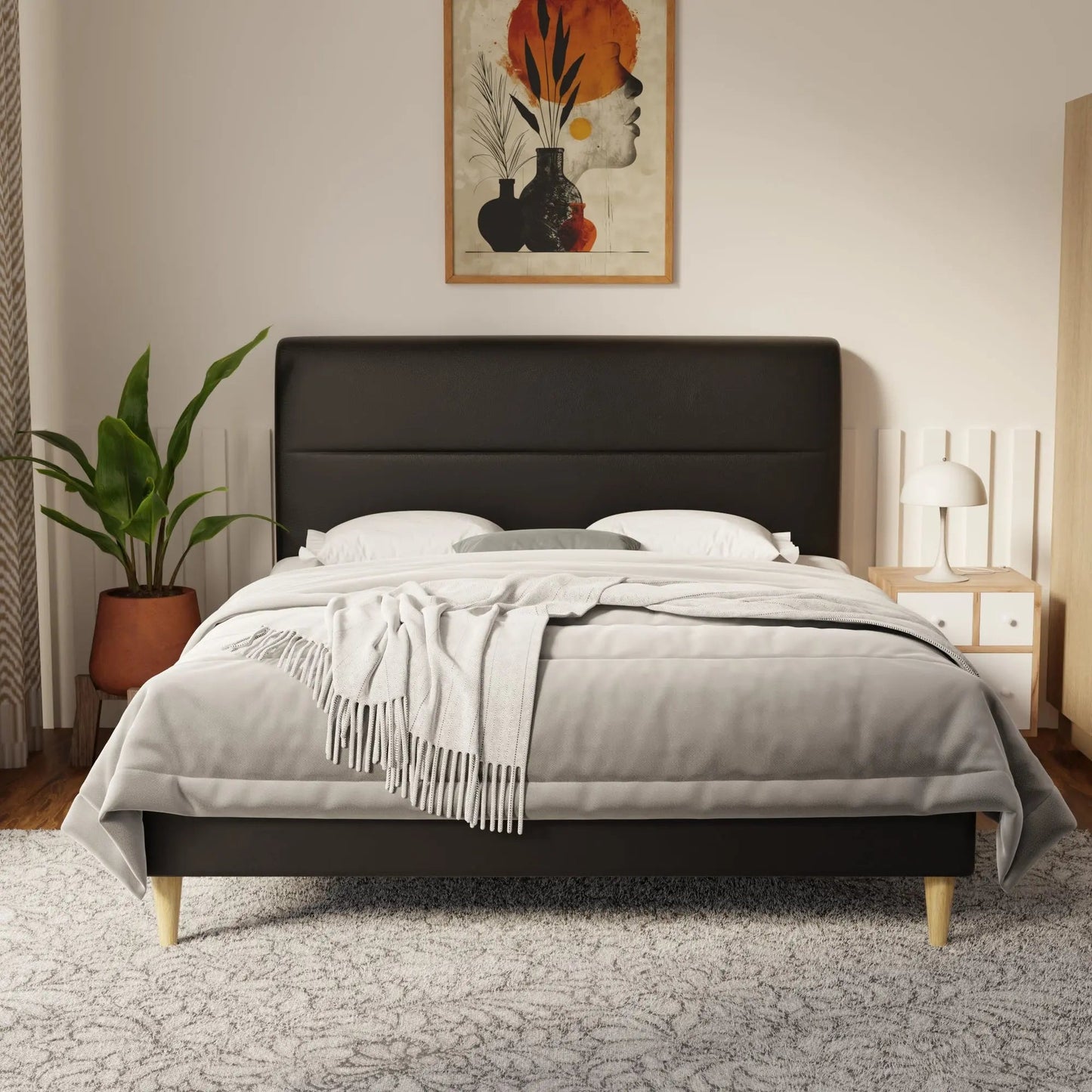 Lysara Faux Leather Bed Frame (Pet Friendly) by Somnuz
