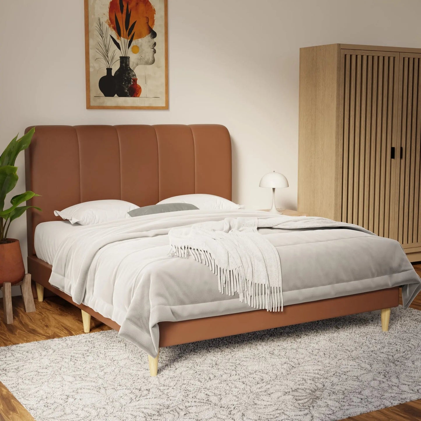 Caldrin Faux Leather Bed Frame (Pet Friendly) by Somnuz
