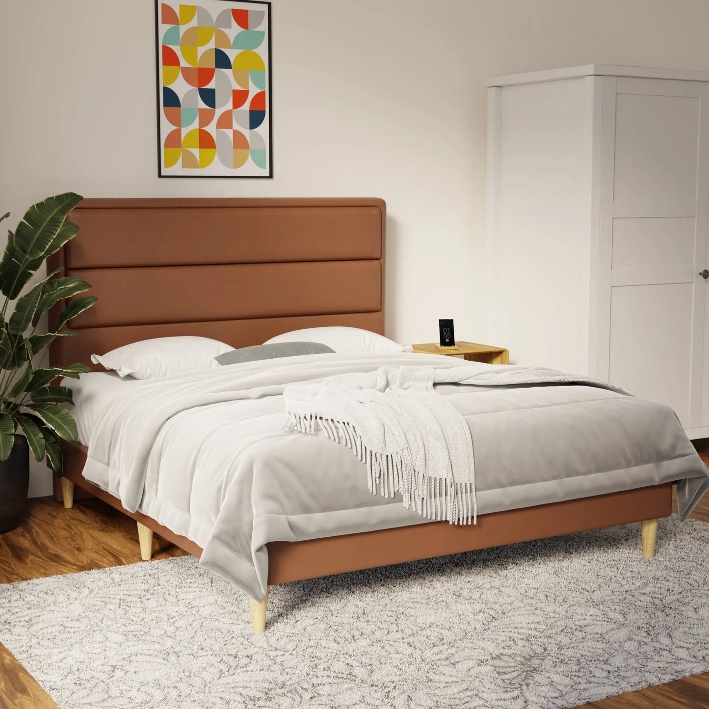 Zorvain Faux Leather Bed Frame (Pet Friendly) by Somnuz