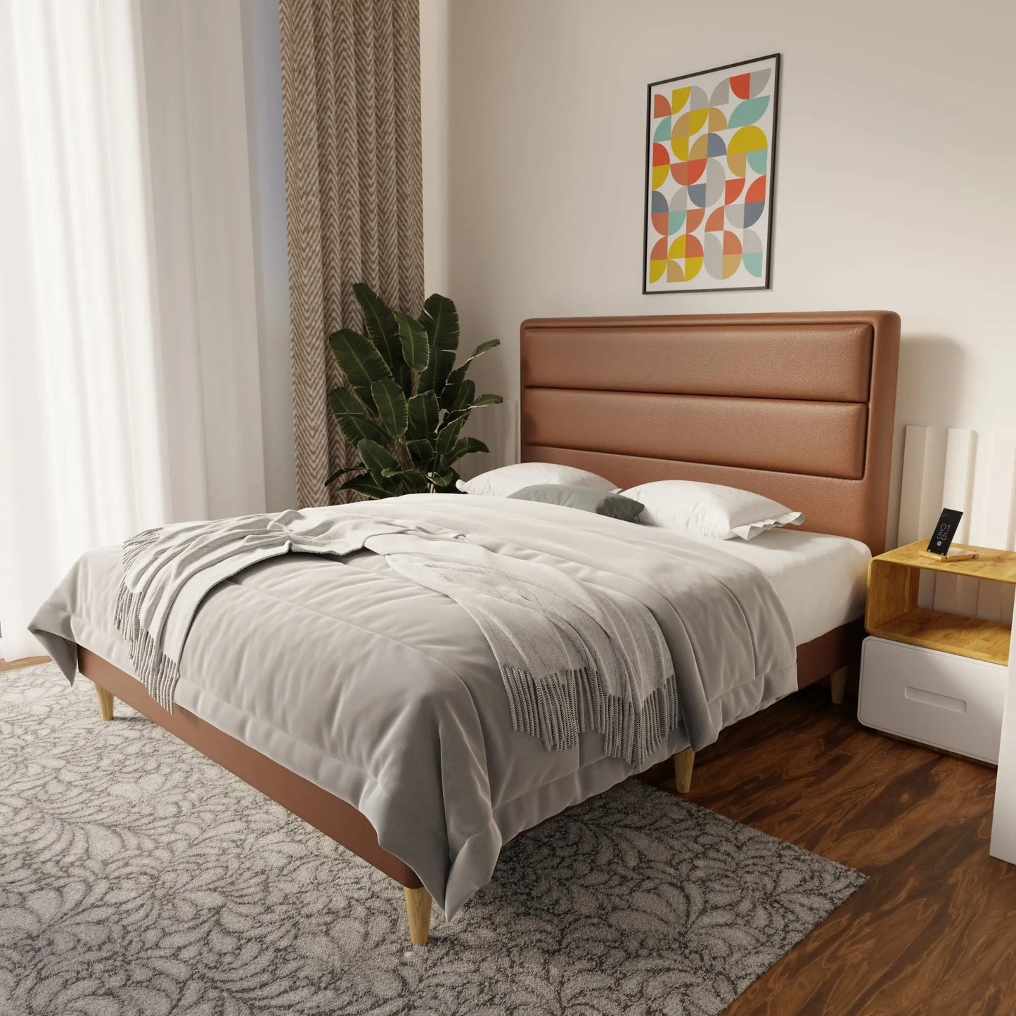 Zorvain Faux Leather Bed Frame (Pet Friendly) by Somnuz