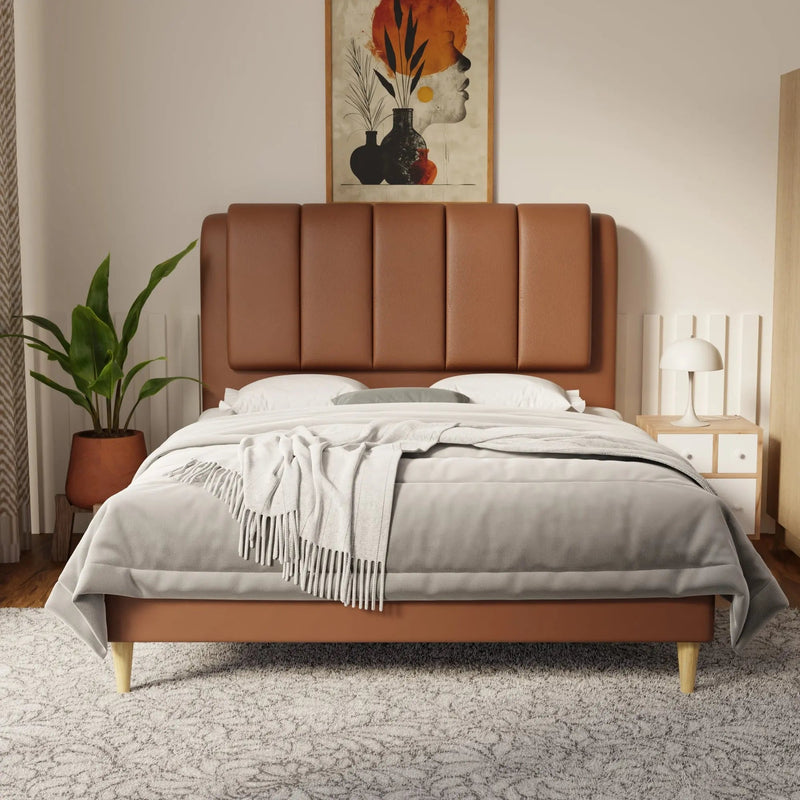Asteron Faux Leather Bed Frame (Pet Friendly) by Somnuz