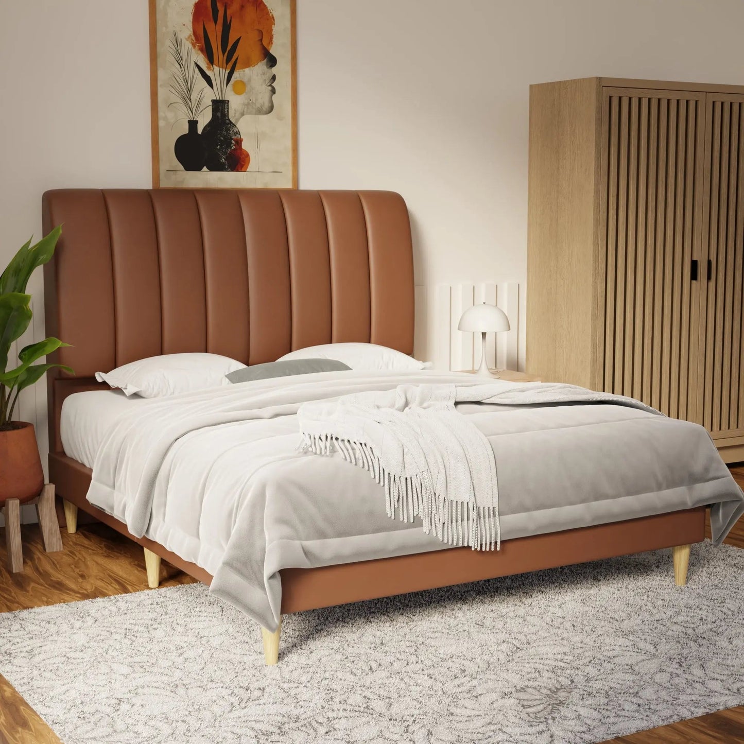 Trevino Faux Leather Bed Frame (Pet Friendly) by Somnuz