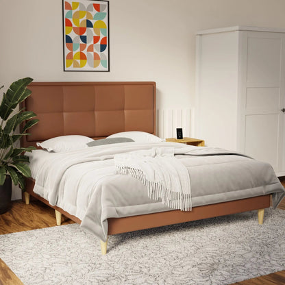 Solvane Faux Leather Bed Frame (Pet Friendly) by Somnuz