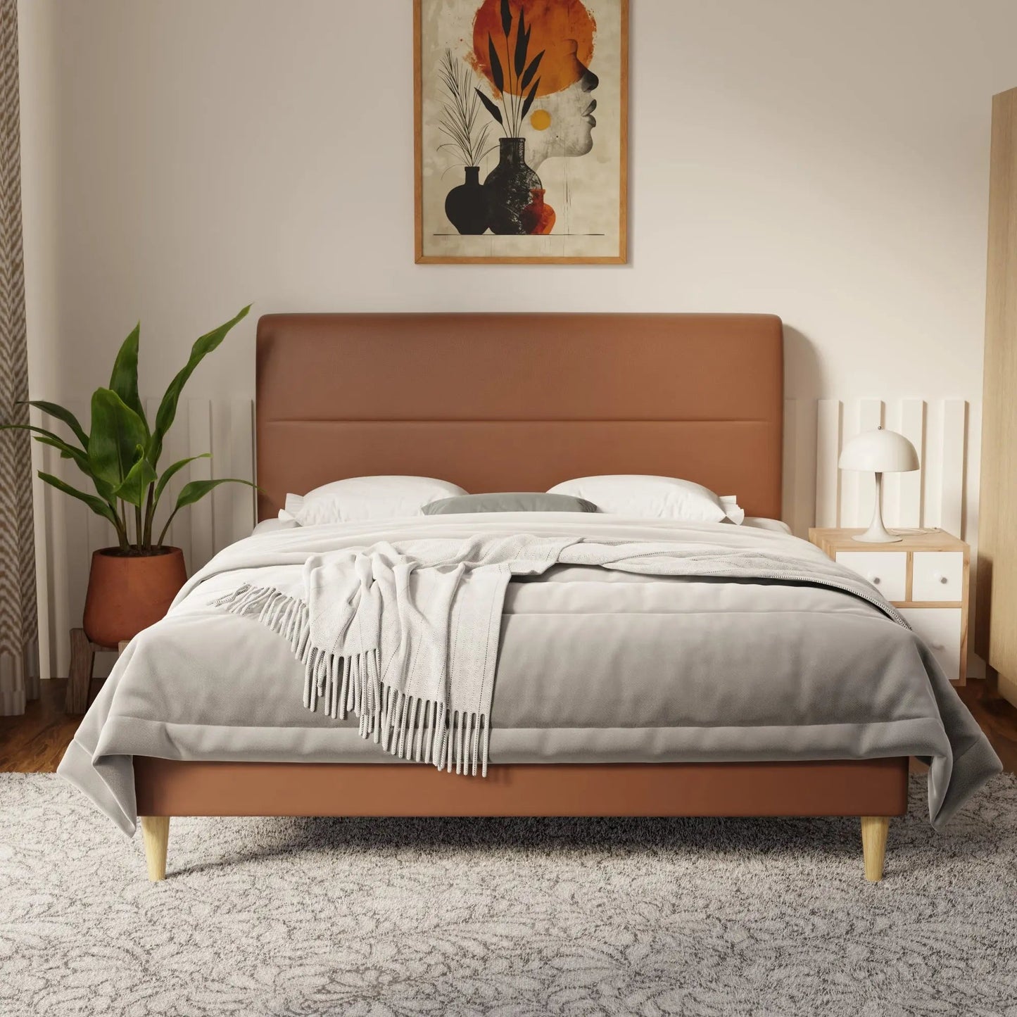 Lysara Faux Leather Bed Frame (Pet Friendly) by Somnuz