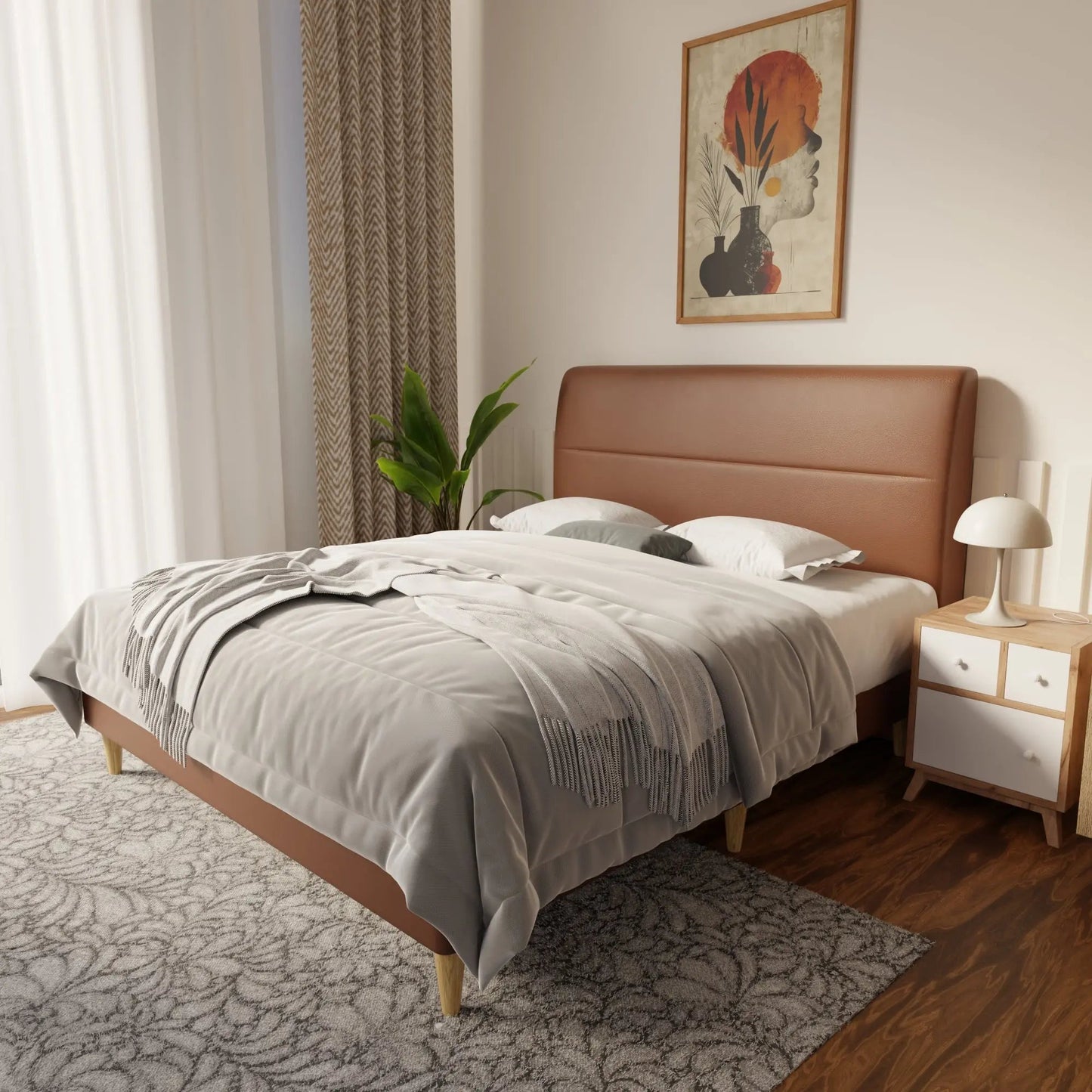 Lysara Faux Leather Bed Frame (Pet Friendly) by Somnuz