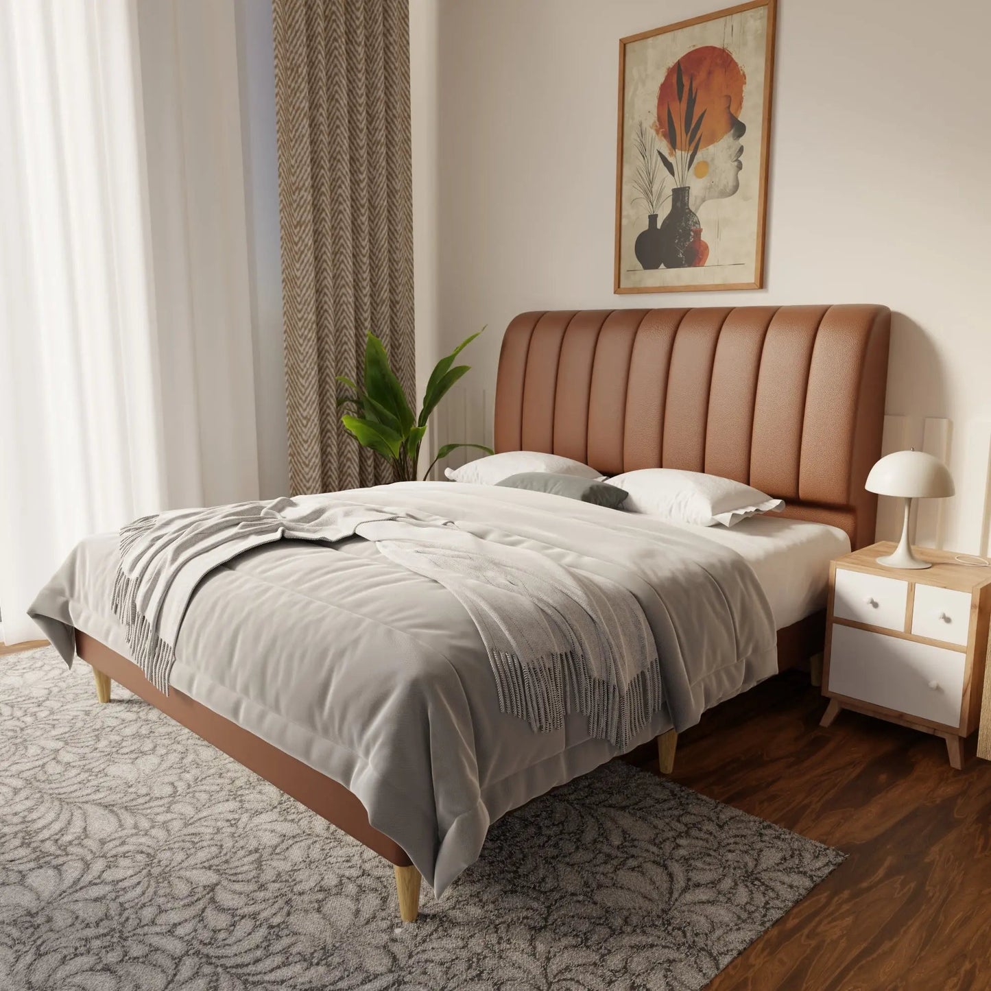 Kuro Faux Leather Bed Frame (Pet Friendly) by Somnuz