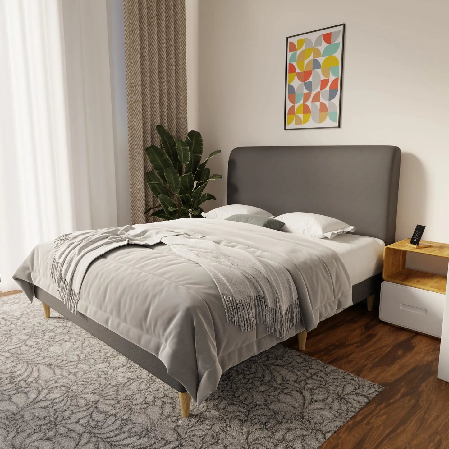 Vintaro Faux Leather Bed Frame (Pet Friendly) by Somnuz