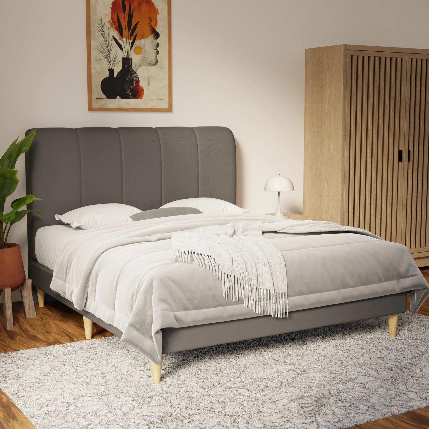 Caldrin Faux Leather Bed Frame (Pet Friendly) by Somnuz