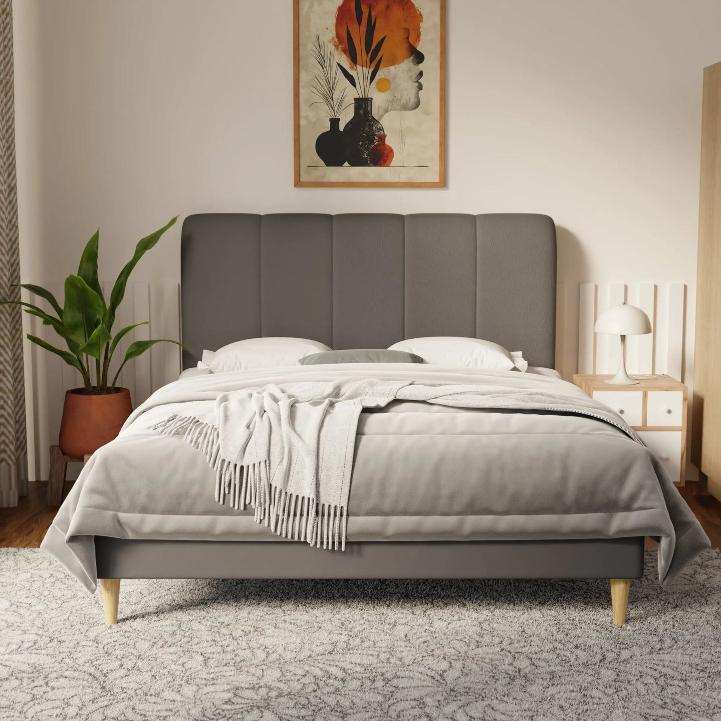 Caldrin Faux Leather Bed Frame (Pet Friendly) by Somnuz