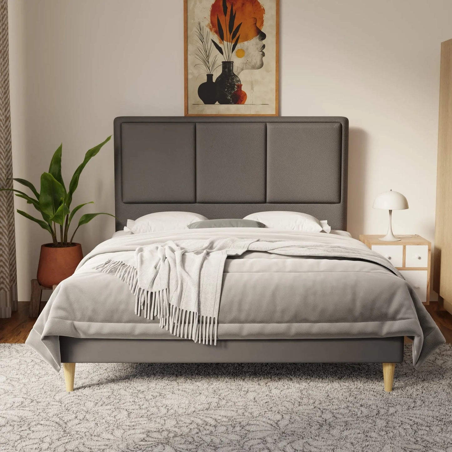 Velmira Faux Leather Bed Frame (Pet Friendly) by Somnuz