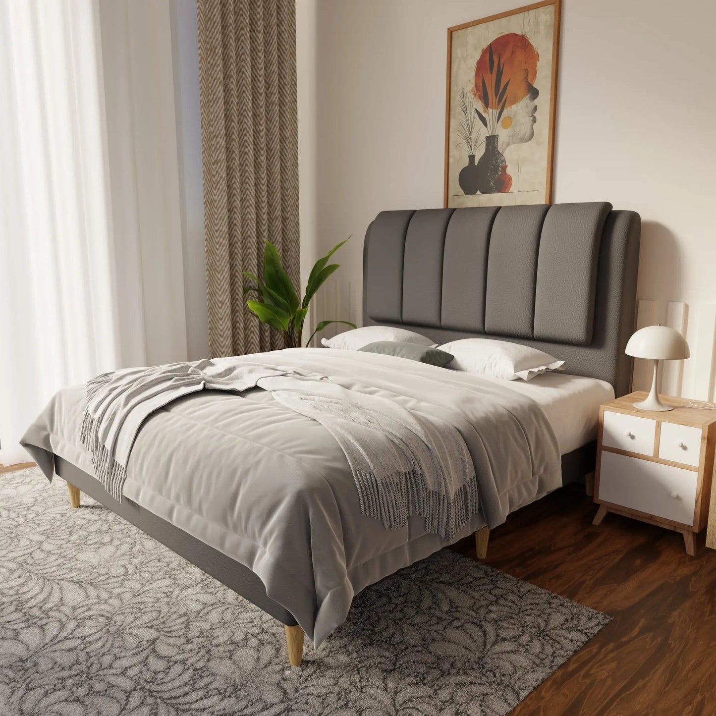 Asteron Faux Leather Bed Frame (Pet Friendly) by Somnuz