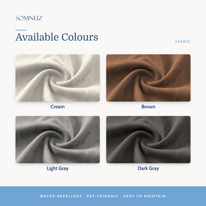 Kuro Fabric Drawer Bed Frame (Water Repellent & Pet friendly) available colours: Cream, Brown, Light Gray, Dark Gray