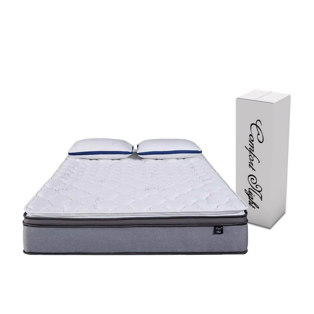 Somnuz™ Comfort Night 12 Inch Water Repellent Teflon Fabric Latex Individual Pocketed Spring Mattress - Somnuz Mattress